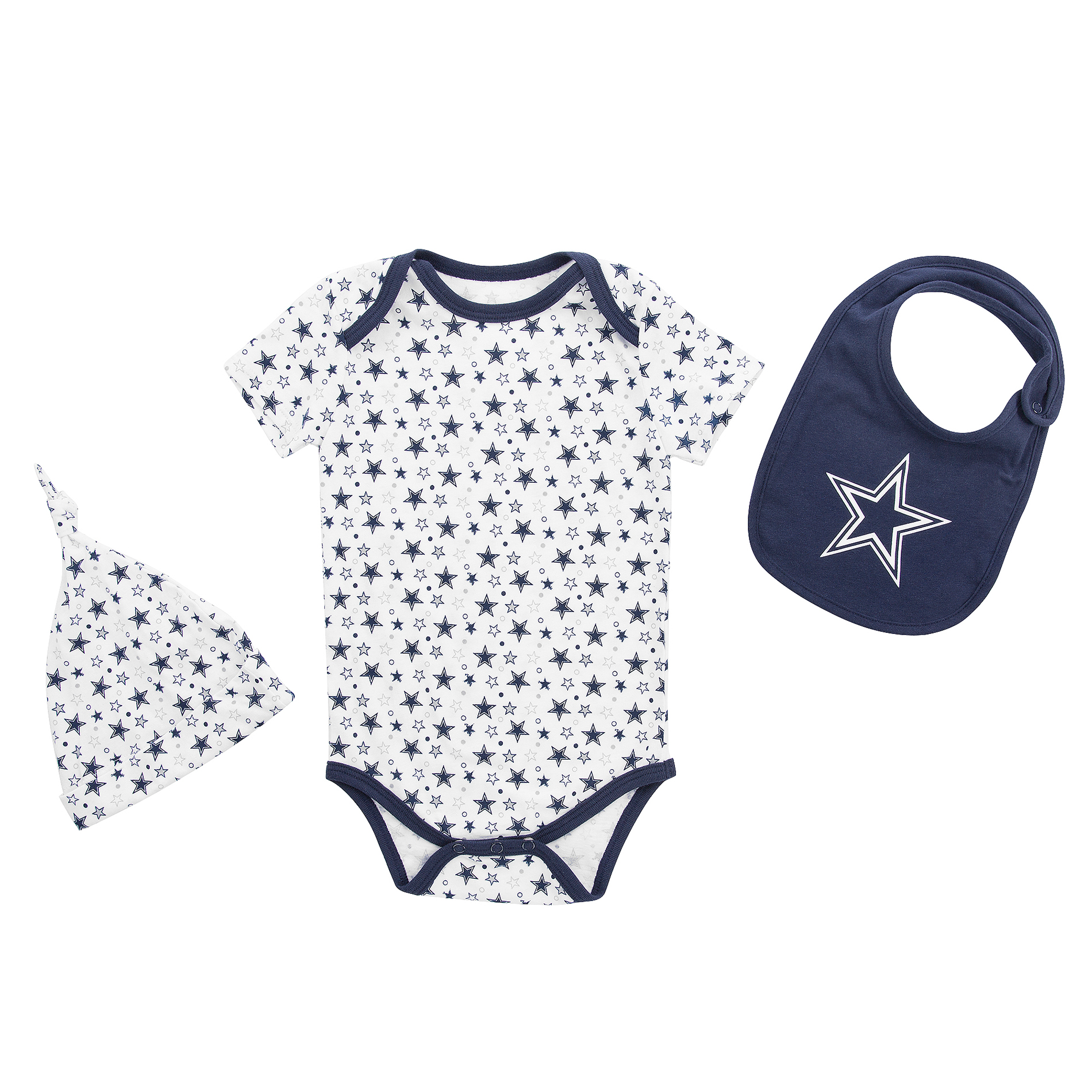 NFL Infant Boys&#8217; Cap, Bib & Bodysuit Set - Dallas Cowboys