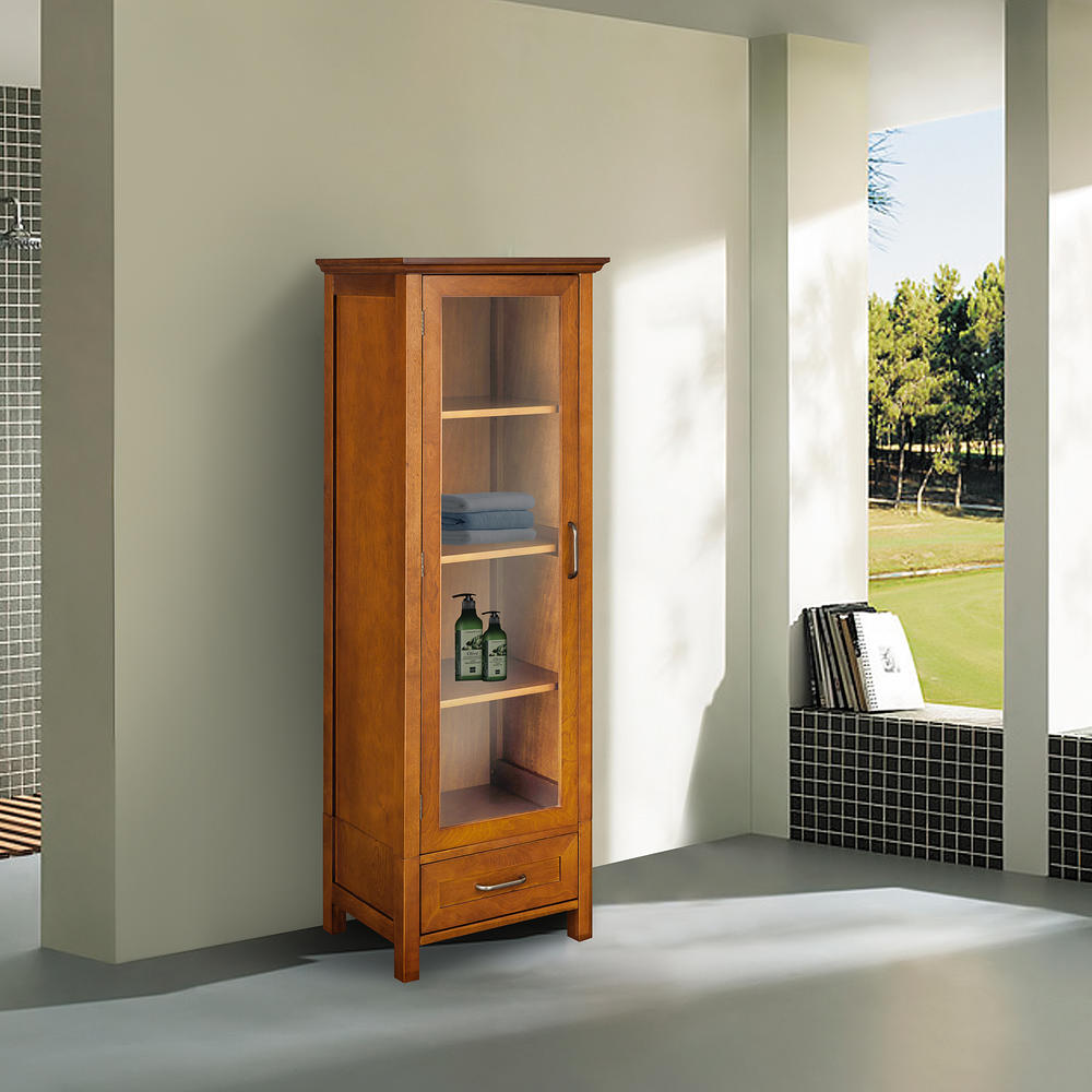 Elegant Home Fashions Avery Linen Cabinet with 1 Door and 1 Bottom Drawer