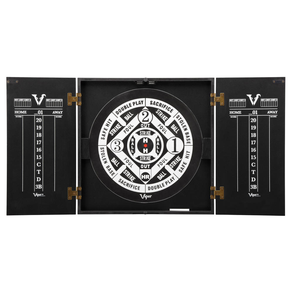 Viper Hideaway Dartboard Cabinet with Reversible Traditional and Baseball Dartboard