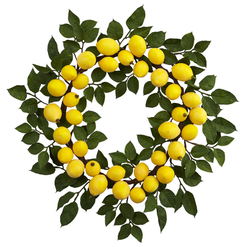 Nearly Natural 24" Lemon Wreath