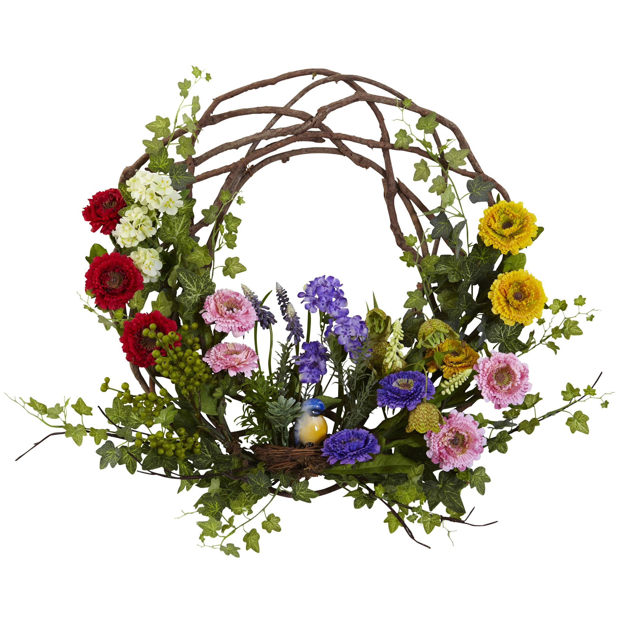 22&#8221; Spring Floral Wreath