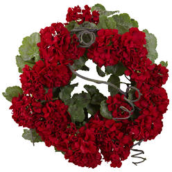 Nearly Natural 4986 Geranium Wreath, 17-Inch,Multi Color