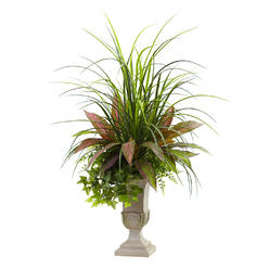 Nearly Natural Mixed Grass, Dracena, Sage Ivy & Fern with Planter, 3