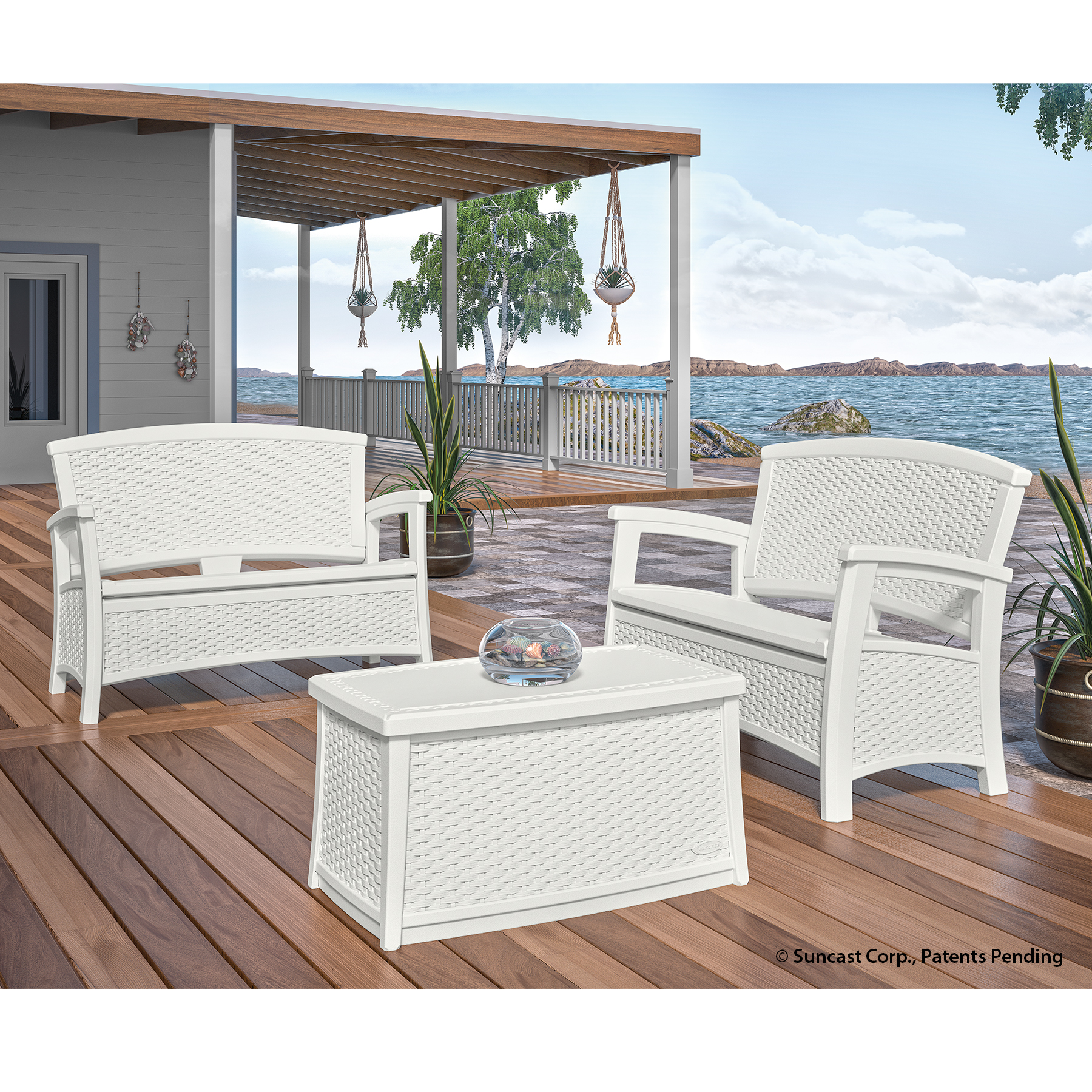 Suncast ELEMENTSâ„¢ Loveseat Patio Set - White - Outdoor ... Suncast ELEMENTSâ„¢ Loveseat Patio Set - White - Outdoor ... on Porch & Patio Casual Living id=18308
