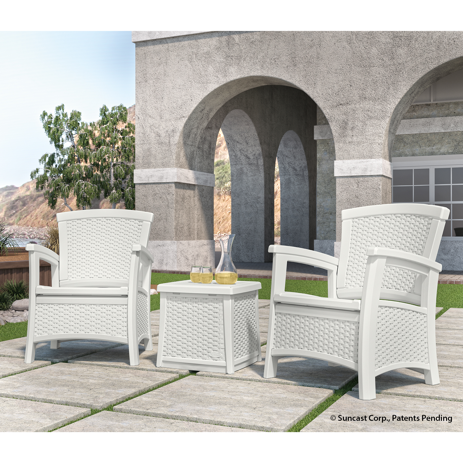 Suncast ELEMENTS™ Essentials Patio Set - White - Outdoor ... Suncast ELEMENTS™ Essentials Patio Set - White - Outdoor ... on Casual Living Patio id=40378