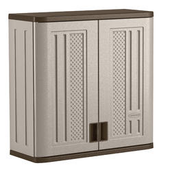 Suncast BMC3000 Cabinet-Resin Construction for Wall Mounted Garage Storage, 30.25" Organizer Doors & Slate Top, Silver/Platinum