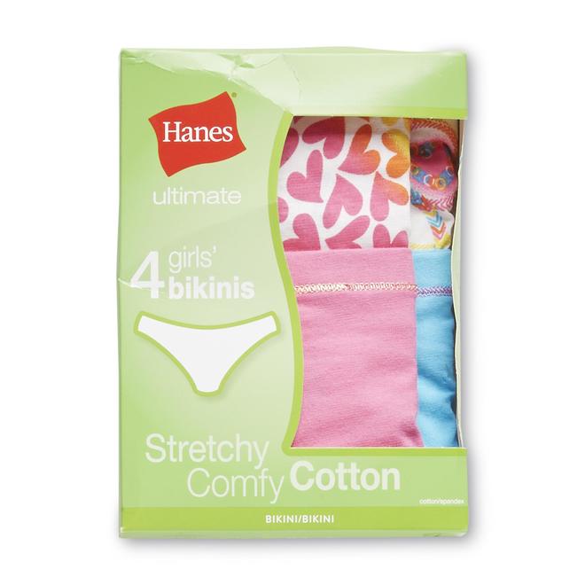 Hanes Girl's 4Pack Ultimate Bikini Panties Geometric