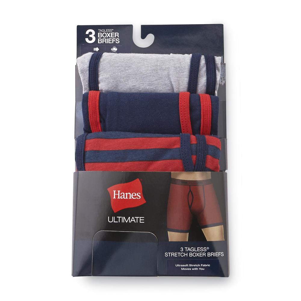 Hanes Men's 3-Pack Boxer Briefs - Striped