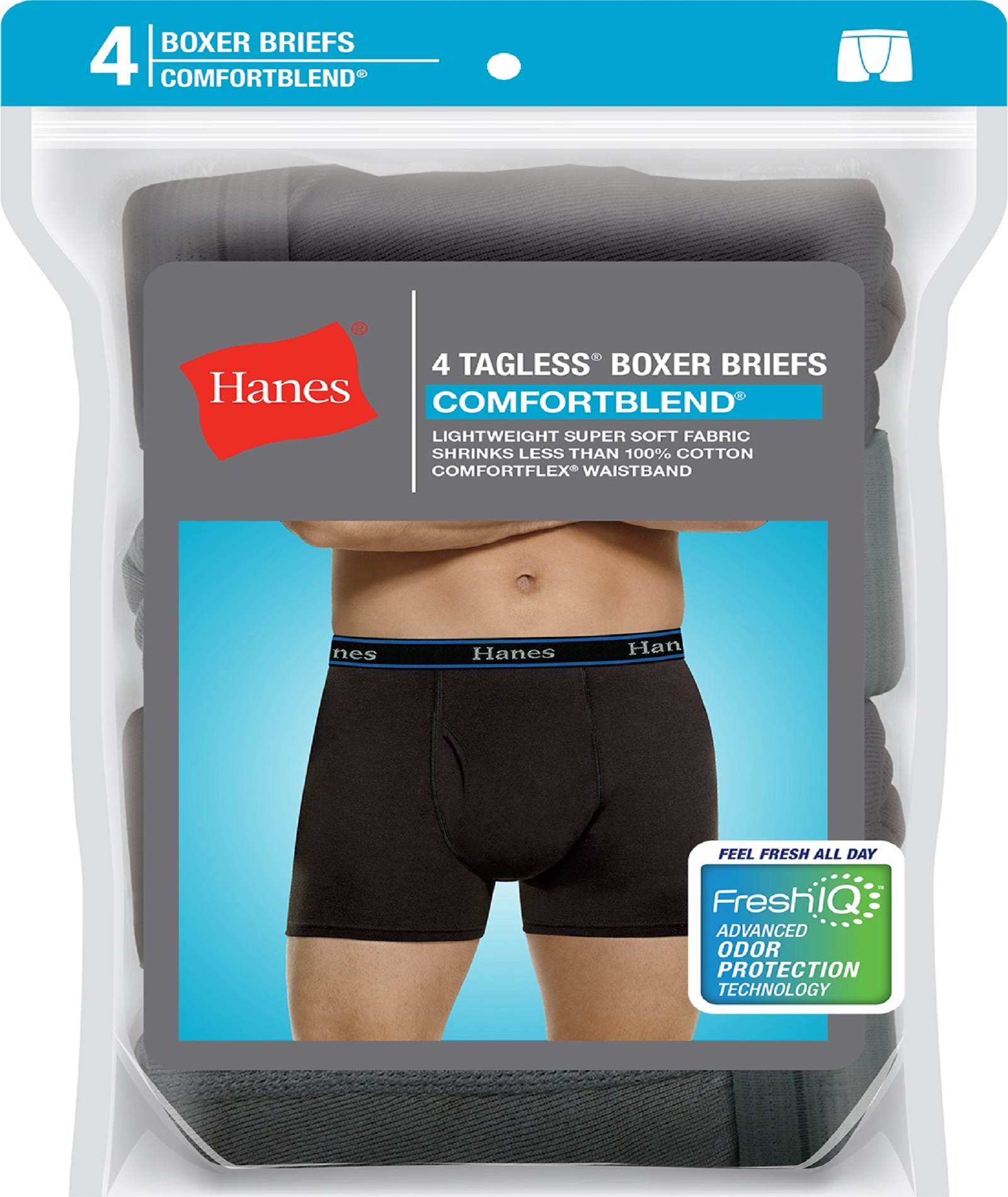 Hanes Men&#8217;s 4-Pack ComfortBlend Boxer Briefs