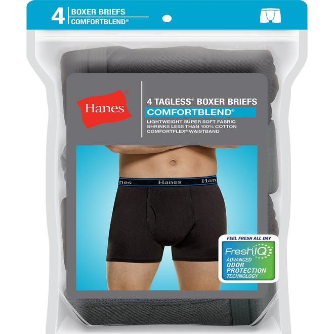 Hanes Men’s 4-Pack ComfortBlend Boxer Briefs