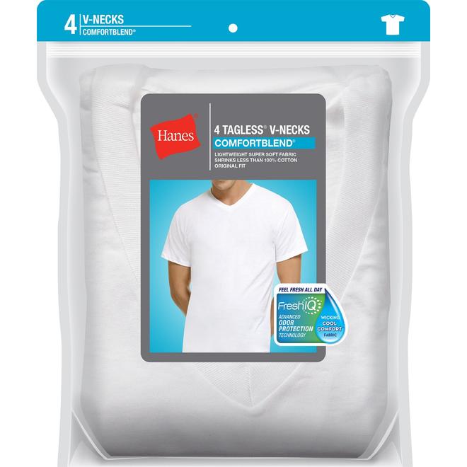 Hanes Men’s 4Pack ComfortBlend VNeck TShirts