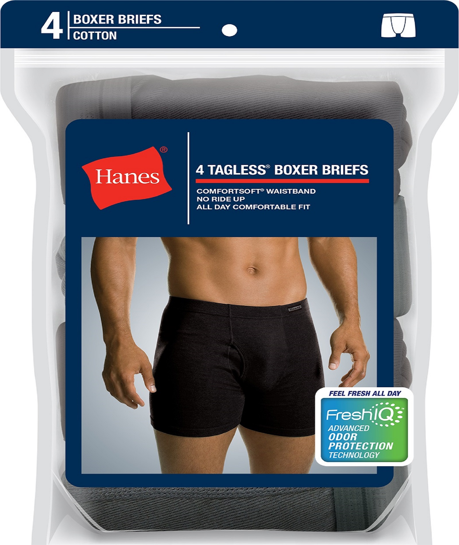 Hanes Men&#8217;s 4-Pack Cotton Boxer Briefs - Assorted Colors