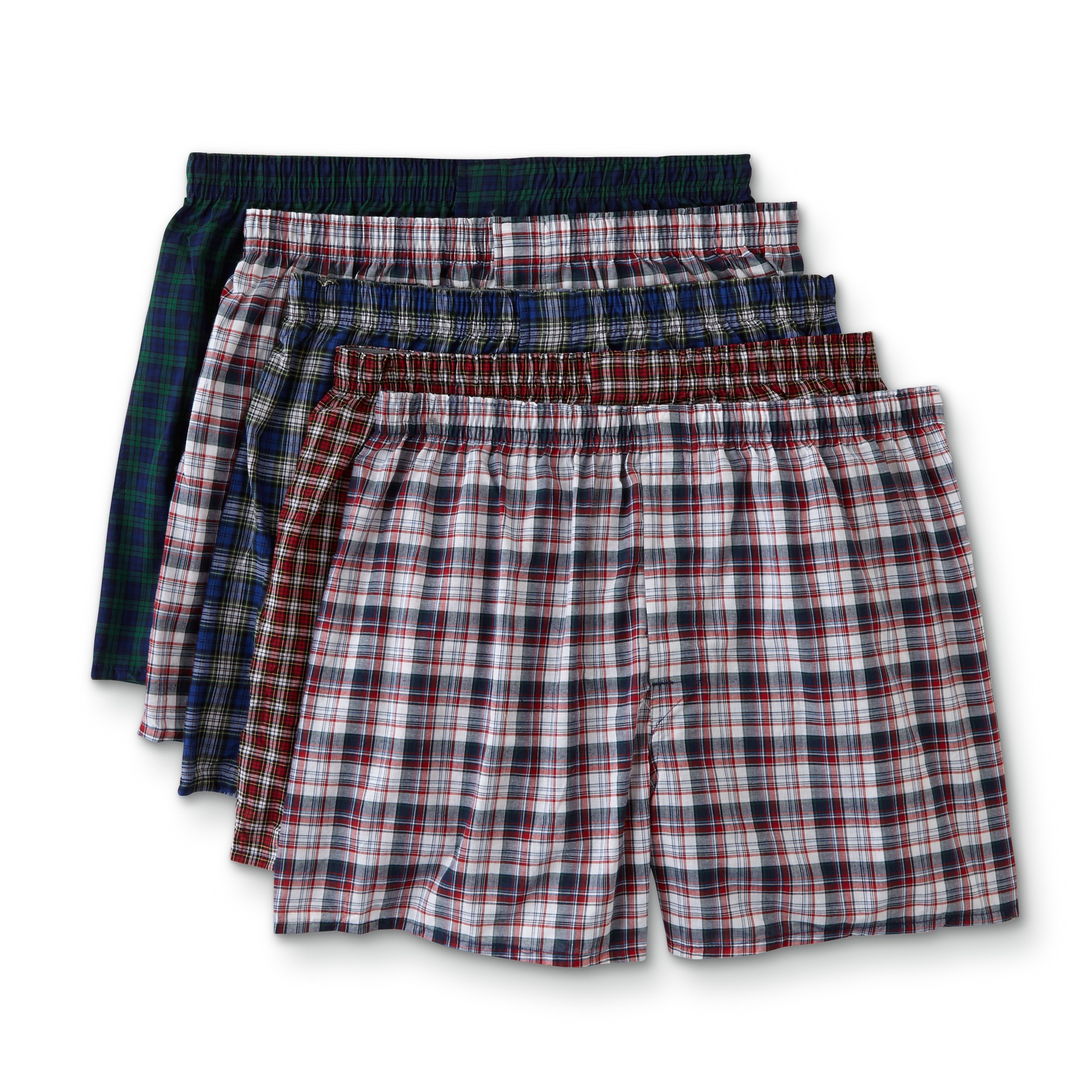 Hanes Men's 5-Pack Boxer Shorts-Assorted Plaid Colors