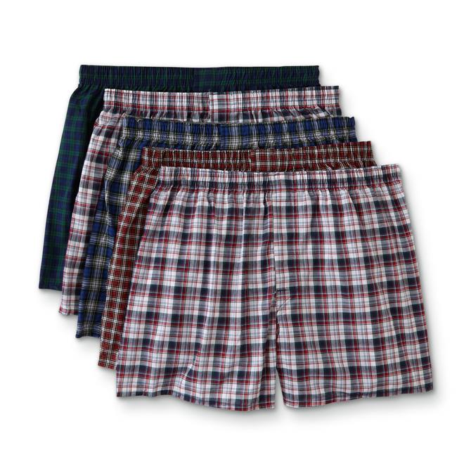 Hanes Men's 5Pack Boxer ShortsAssorted Plaid Colors