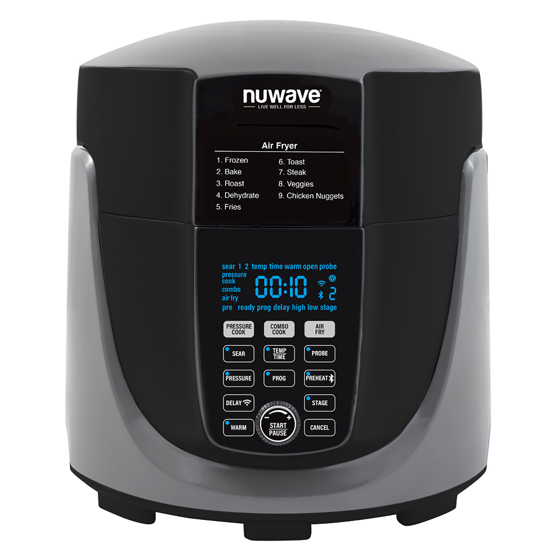 NuWave Duet 6 qt. . Black Electric Pressure Cooker/Air Fryer with 300  Pre-Programmed Recipes 33801 - The Home Depot