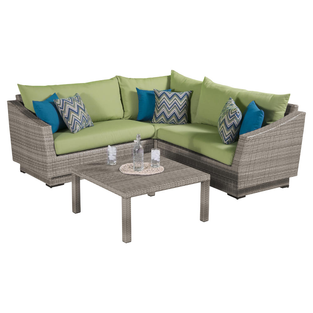 RST Brands Cannes™ 4pc Corner Sectional Set with Ginkgo Green Cushions