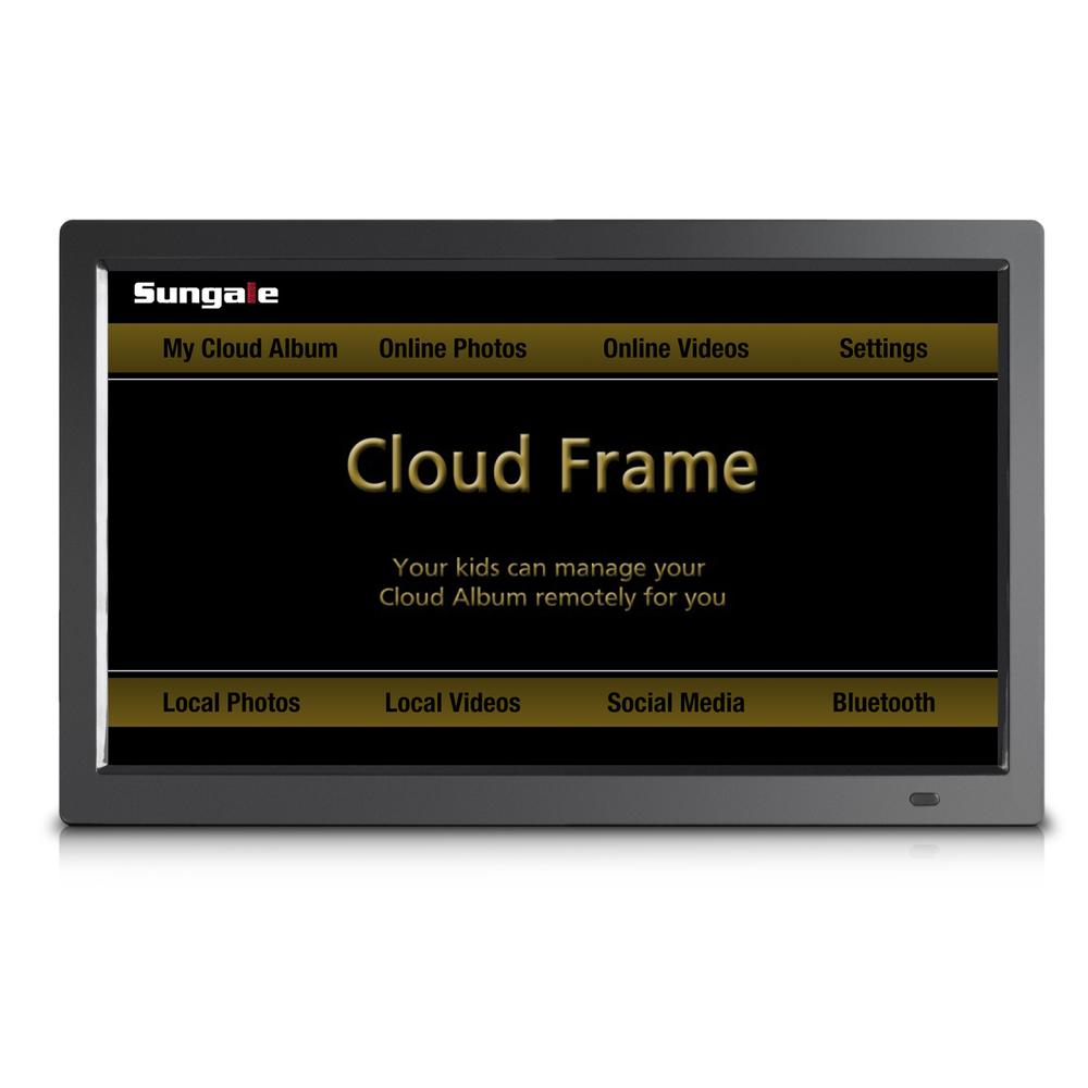Sungale CPF1510+ 14" Smart WiFi Cloud Digital Photo Frame, free Cloud storage, real-time photos, Movie, Social Media, Browser, Apps -