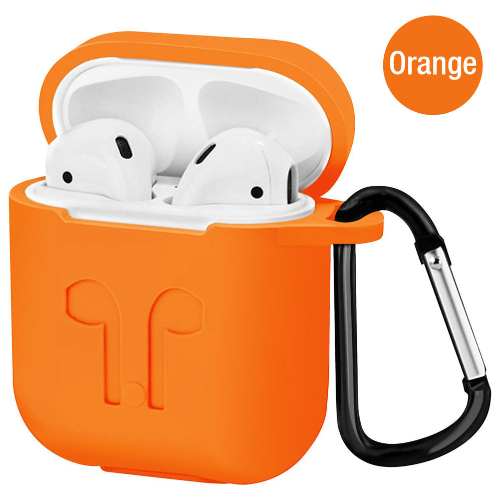 ALPHA DIGITAL SC001-ORANGE Airpod 2019 Protective Case, Precision Size, 3mm skin, 360 protection, metal Keychain hook, for Airpods1 & Airpods 2  (ORANGE)
