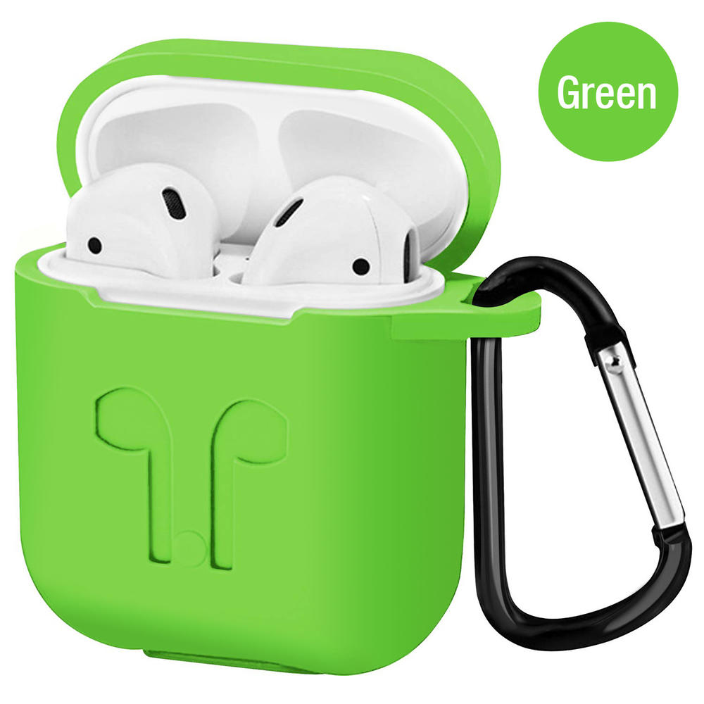 ALPHA DIGITAL SC001-GREEN Airpod 2019 Protective Case, Precision Size, 3mm skin, 360 protection, metal Keychain hook, for Airpods1 & Airpods 2  (GREEN)