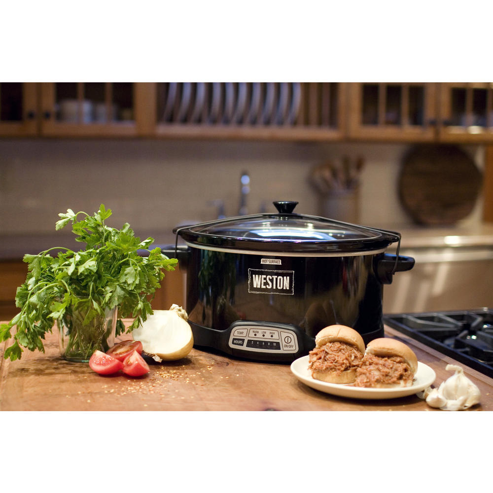 Weston 03-2300-W 7 Qt Programmable Slow Cooker with Lid Latch Strap