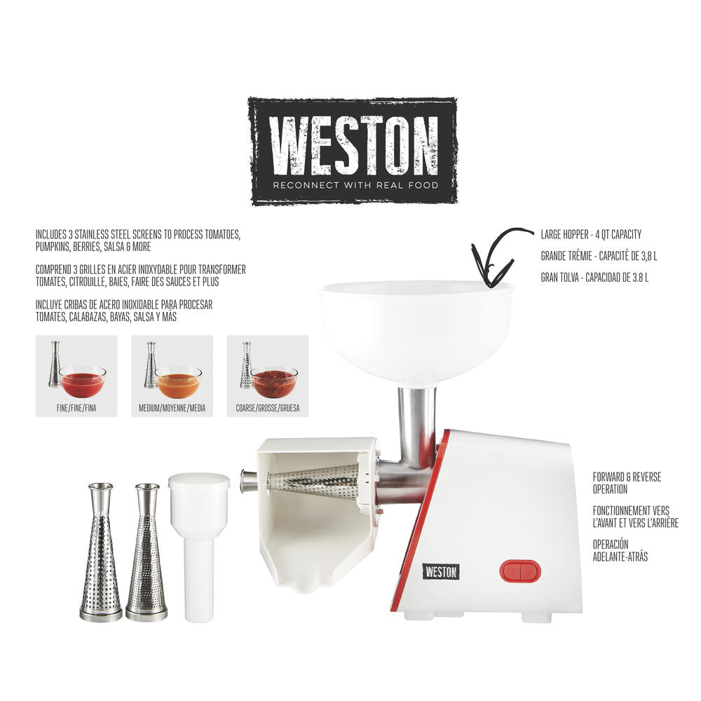Weston 82-0250-W  Deluxe Electric Tomato Strainer
