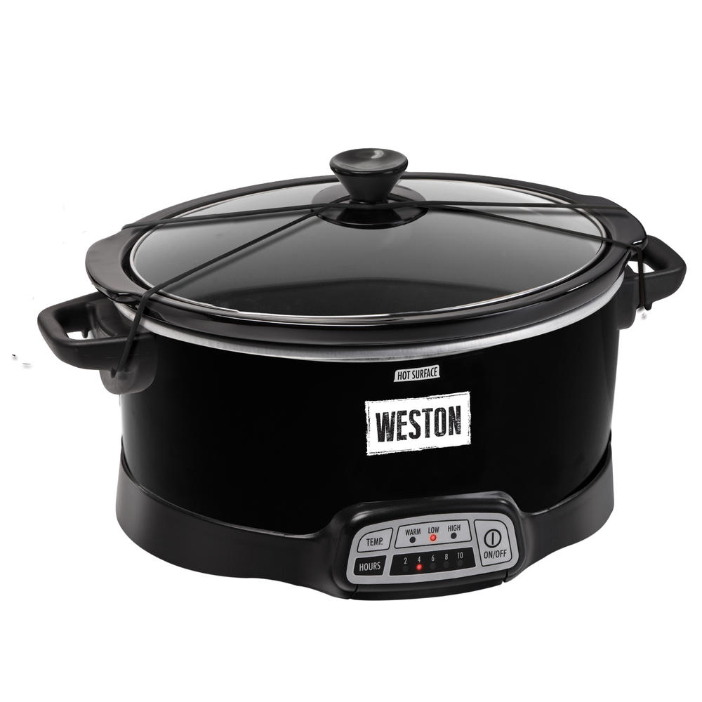 Weston 03-2300-W 7 Qt Programmable Slow Cooker with Lid Latch Strap