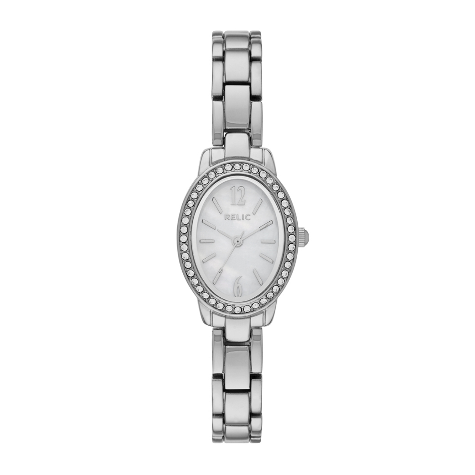 Relic Silvertone Natalie Bracelet Watch with Mother of Pearl Dial