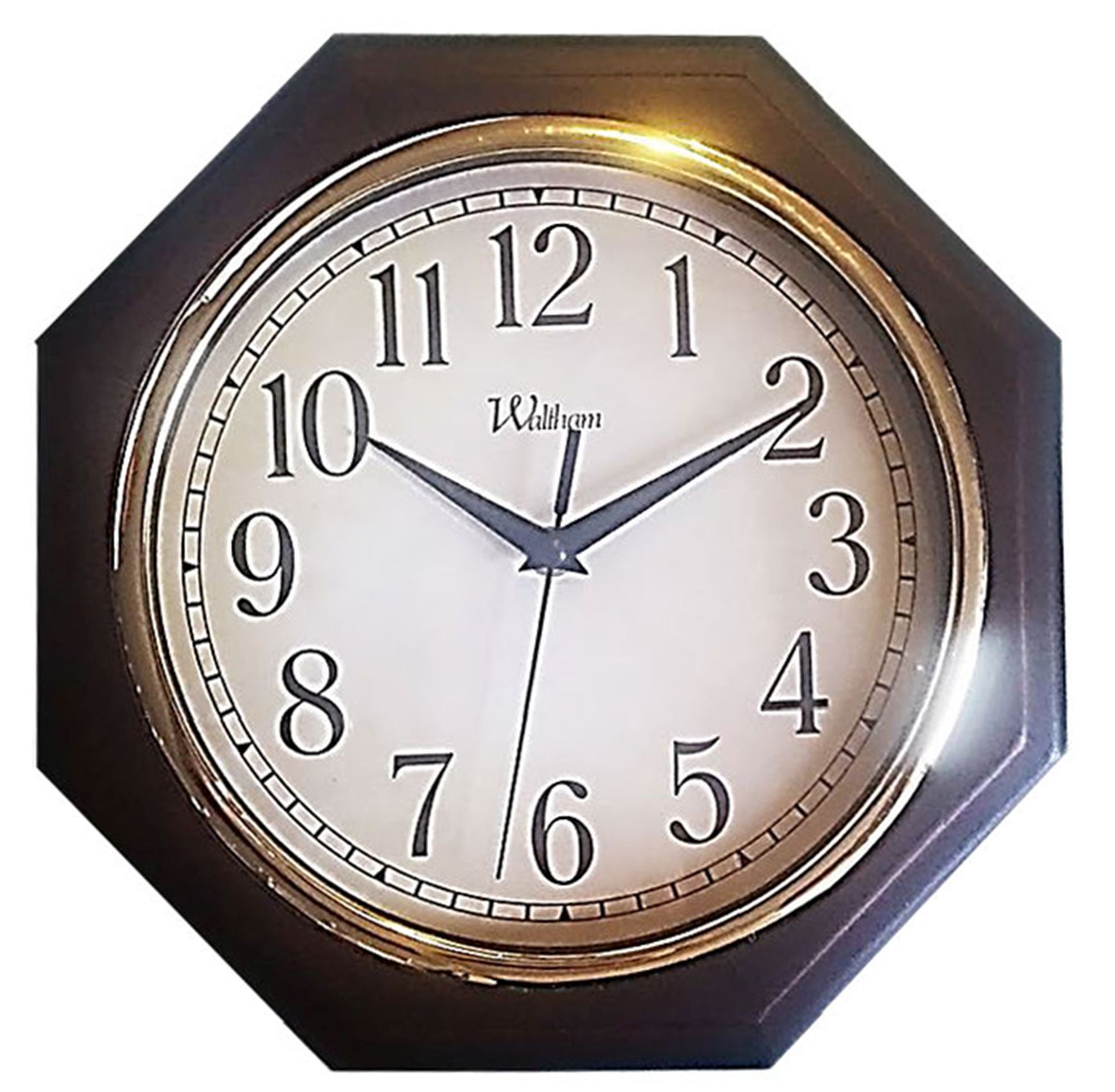 Waltham 10.5” Octagon Wall Clock with Wood Case Waltham 10.5” Octagon Wall Clock with Wood Case