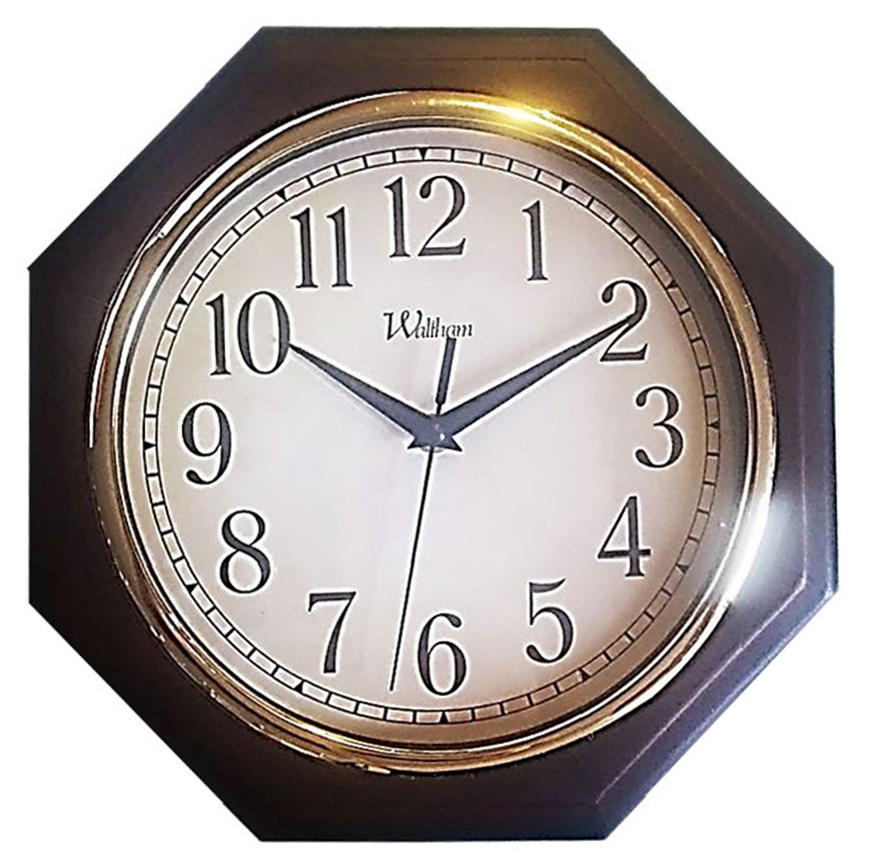 Waltham 10.5&#8221; Octagon Wall Clock with Wood Case