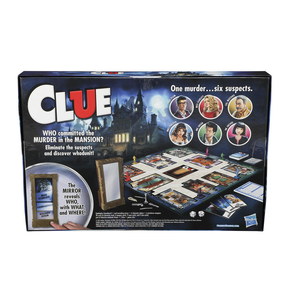 Hasbro Clue Board Game with Mirror Reveal