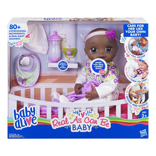 Baby Alive Real As Can Be Baby Black Sculpted Hair