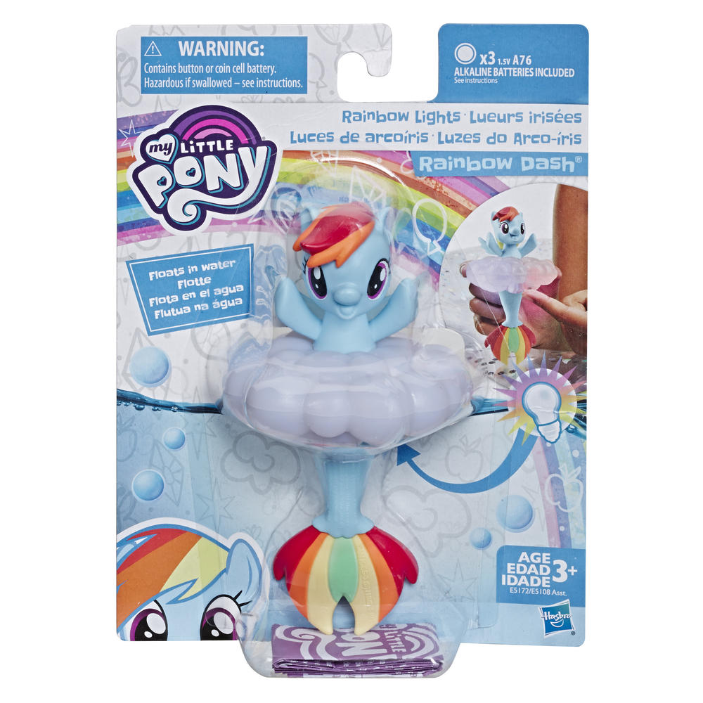 My Little Pony  Toy Rainbow Lights Fluttershy -- Floating Water-Play Seapony Figure with Lights, Kids Ages 3 Years Old and Up