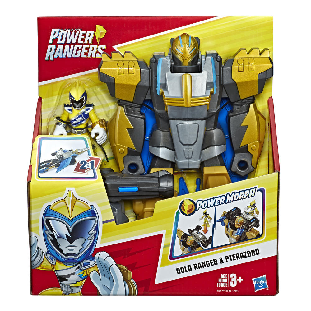 Power Rangers Playskool Heroes  Morphin Zords Gold Ranger and Pterazord 3-Inch Action Figures