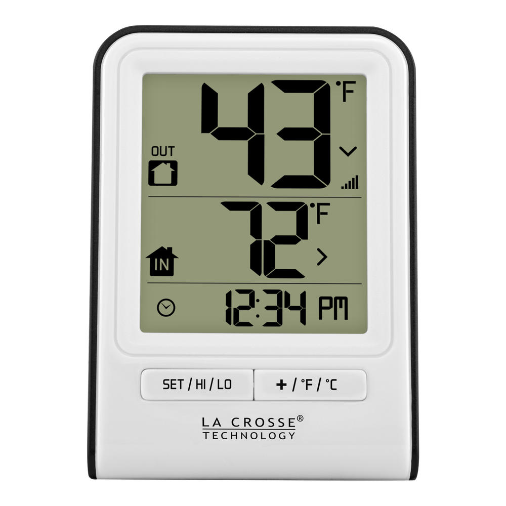 La Crosse Technology  308-1409WT Wireless Temperature Station with Time,White