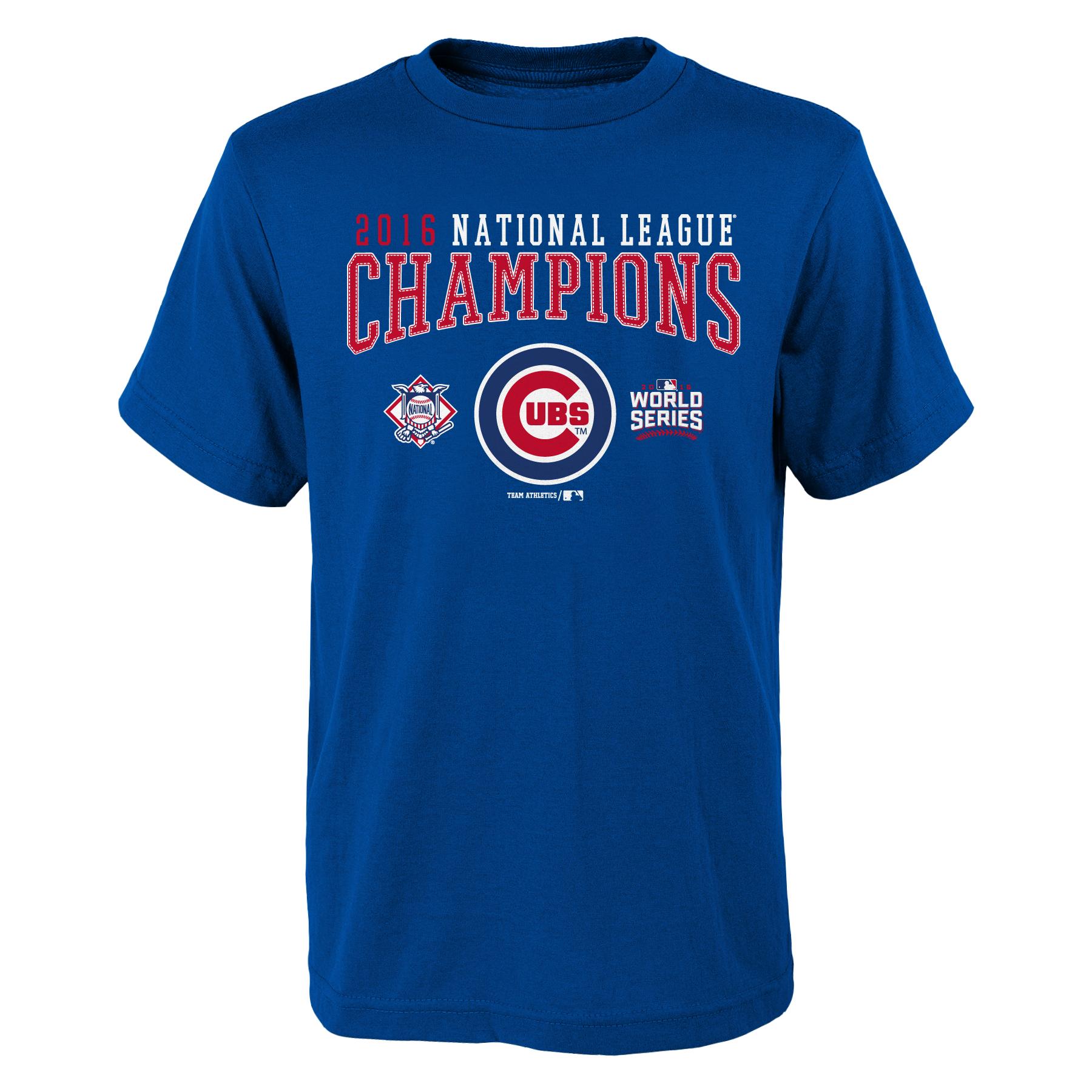 MLB Chicago Cubs 2016 National League Champions Boys' Crew Neck Tee, Size: Small MLB Chicago Cubs 2016 National League Champions Boys' Crew Neck Tee, Size: Small