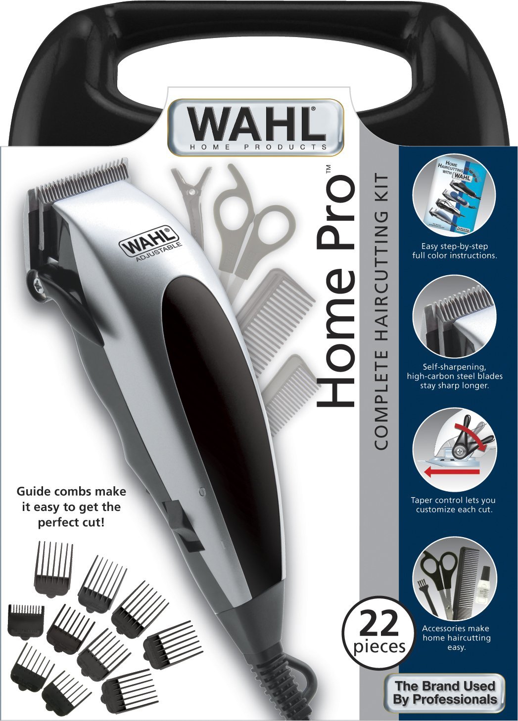 wahl home pro 22 piece complete hair clipper kit