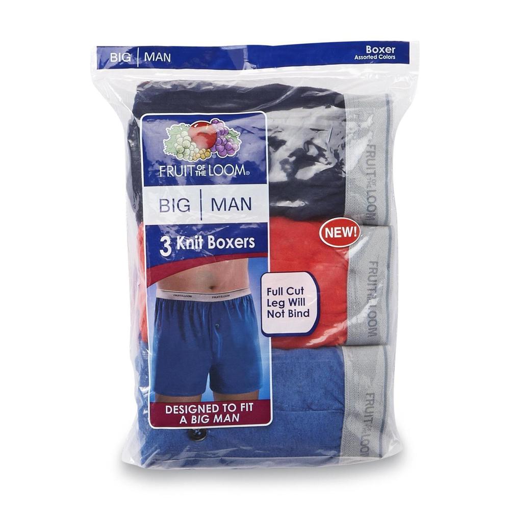 Fruit of the Loom Men's Big & Tall 3-Pack Knit Boxers