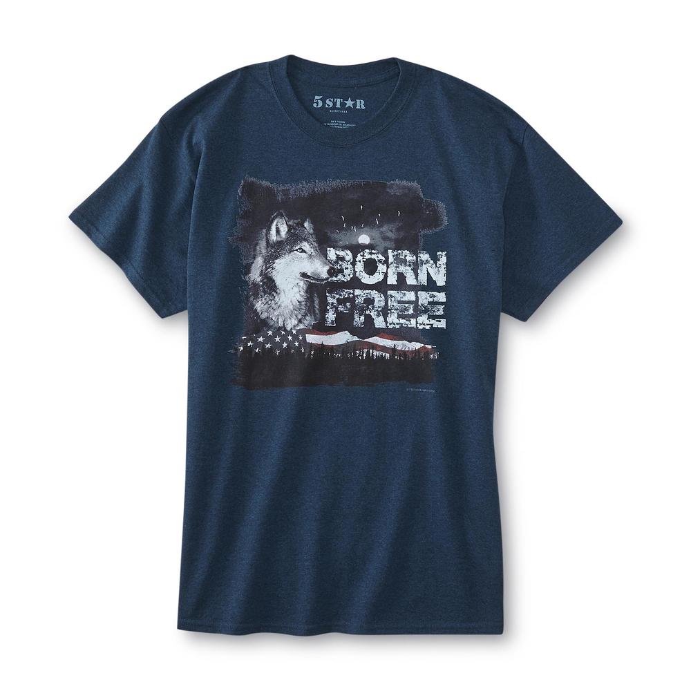 5Star Men's Graphic T-Shirt - Born Free Wolf