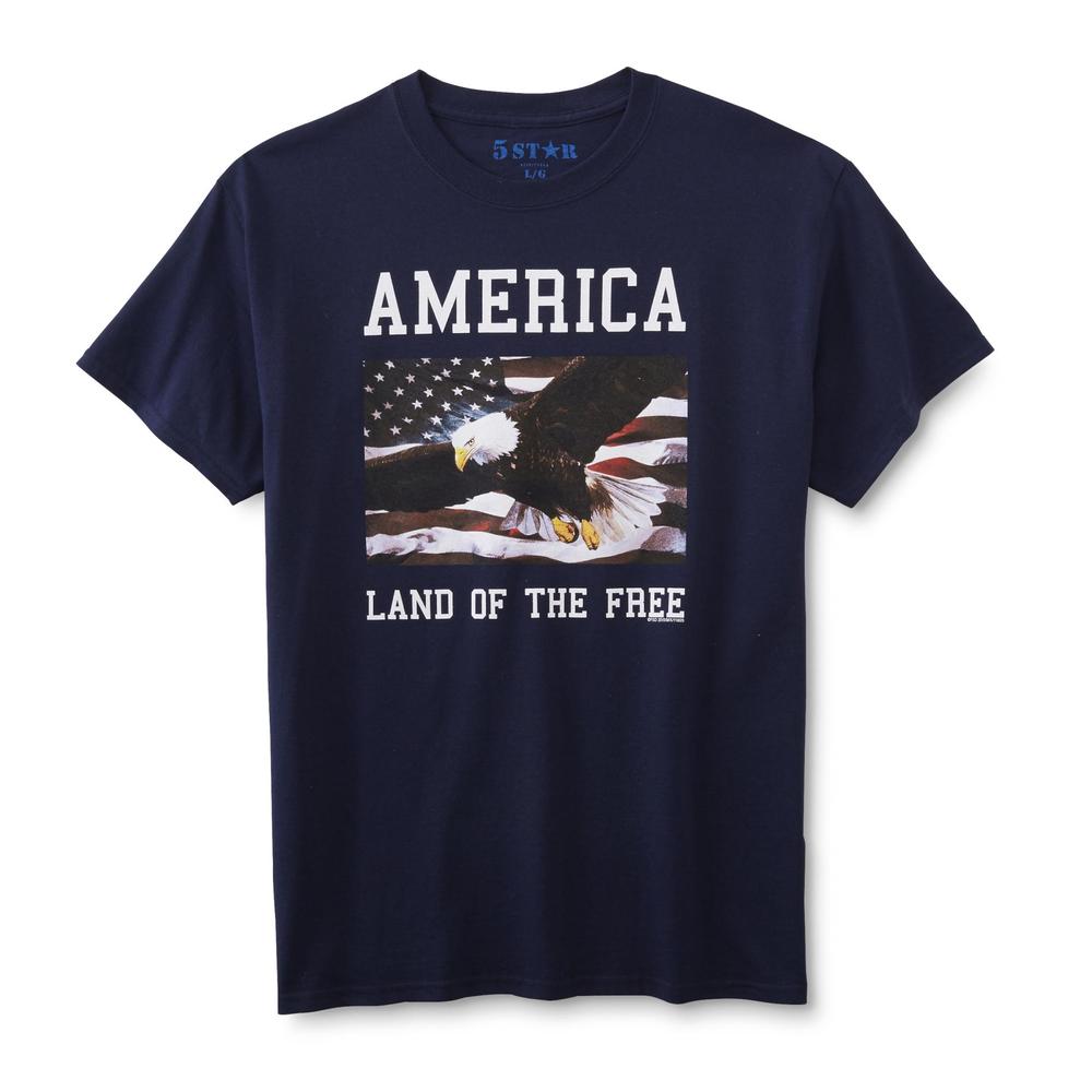 Screen Tee Market Brands Men's Graphic T-Shirt - Eagle & American Flag