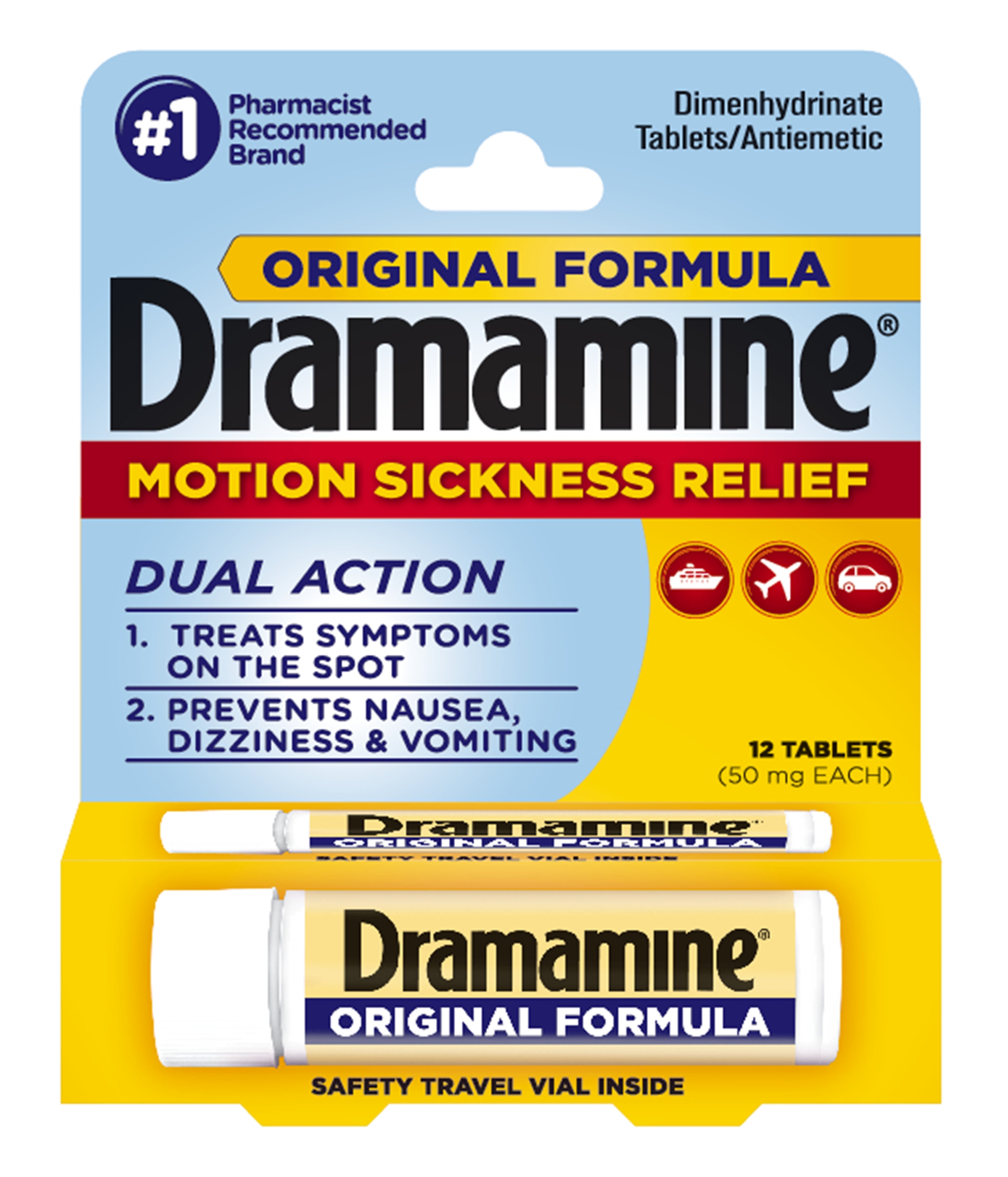 Motion Sickness Relief Original Formula 50 mg 12 ct Motion Sickness Relief Original Formula 50 mg 12 ct