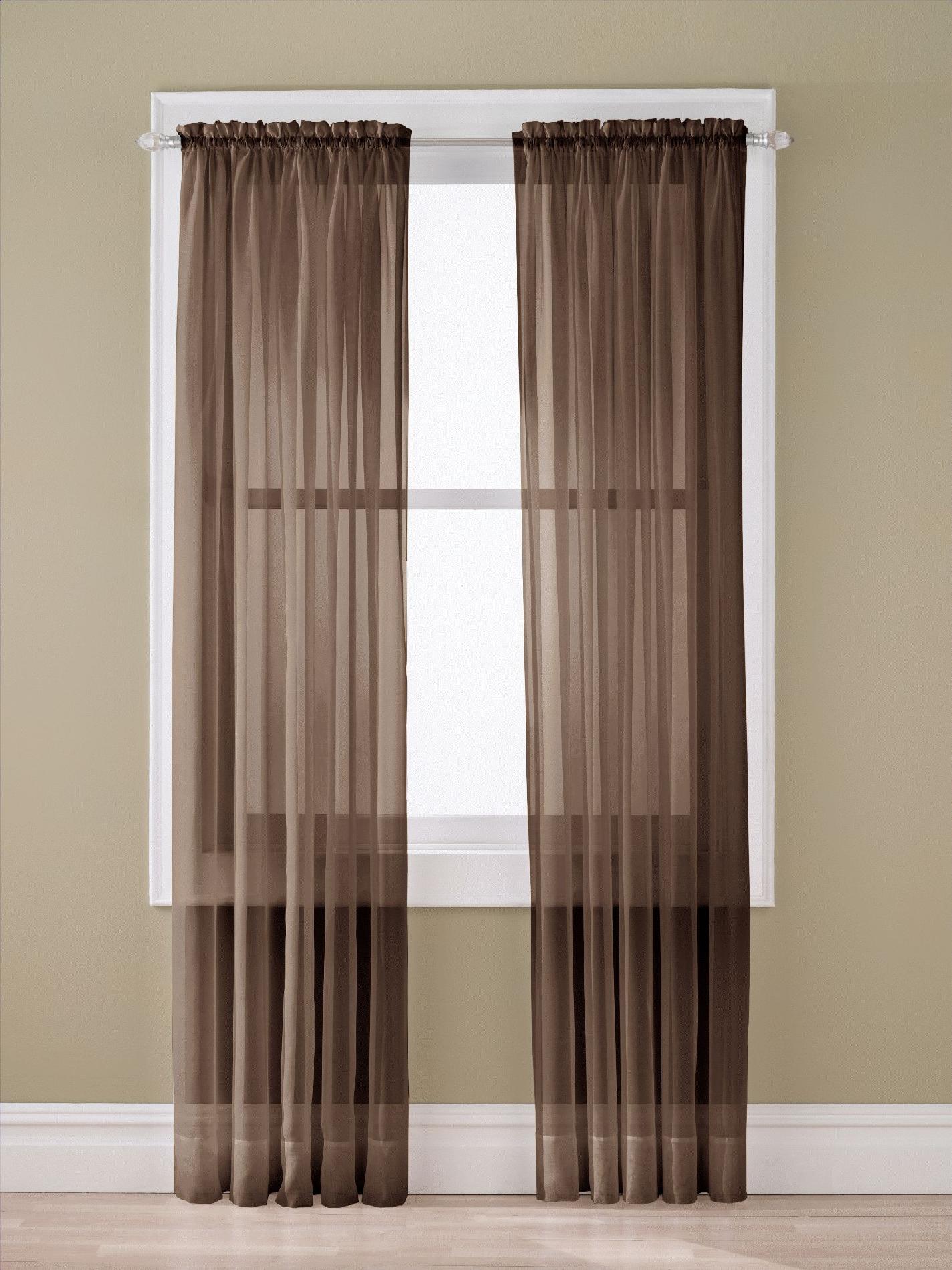 Essential Home Sheer Voile Panel - Chocolate