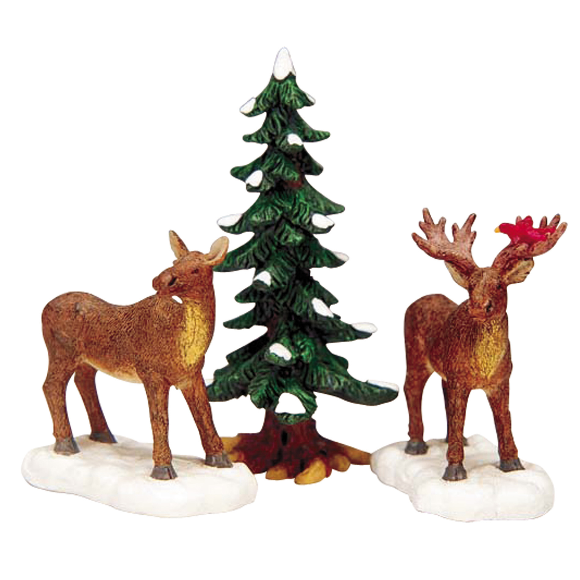 Lemax 3Pc. Mr And Mrs Moose Christmas Village Accessory