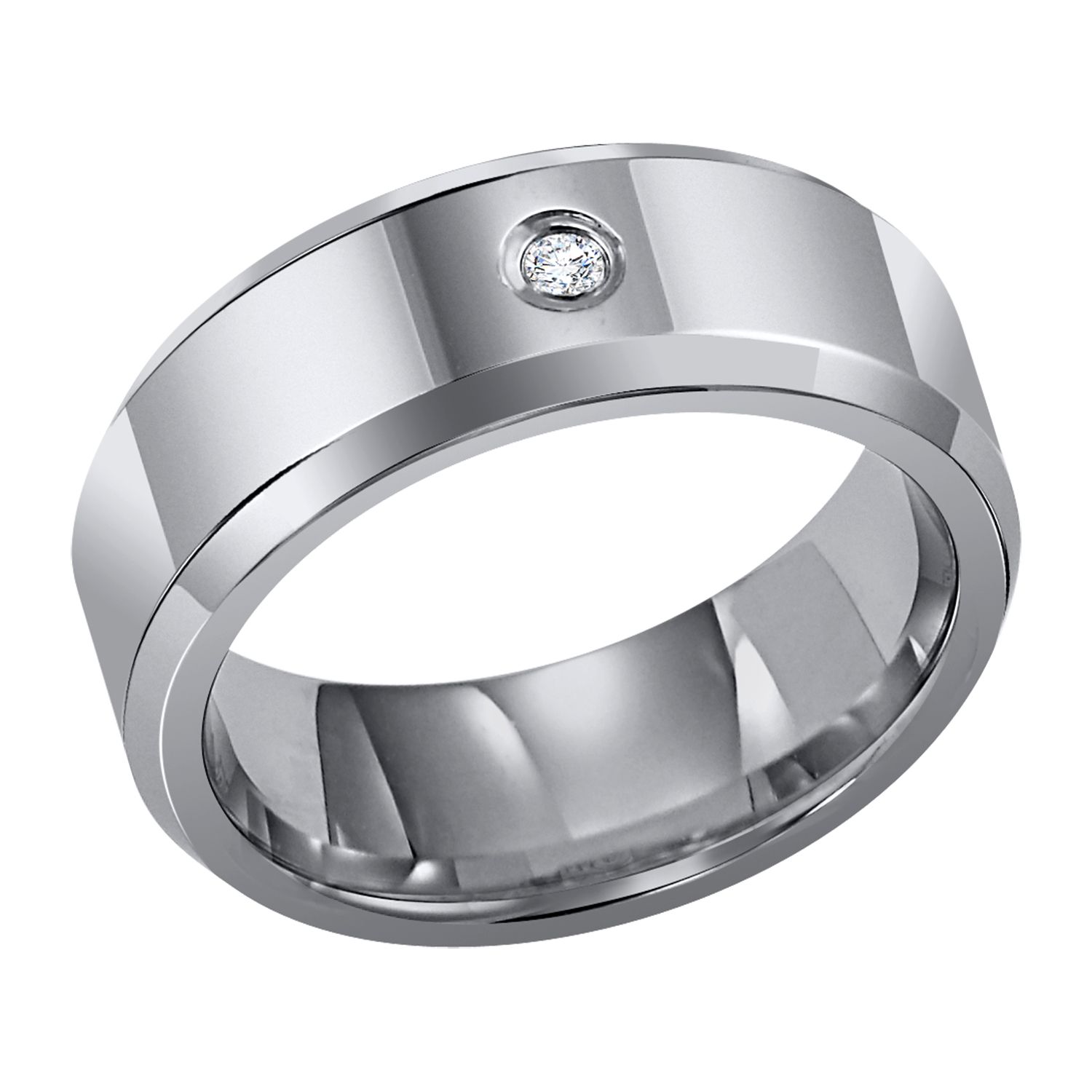 Orange Blossom Tungsten Carbide Diamond Accent Band