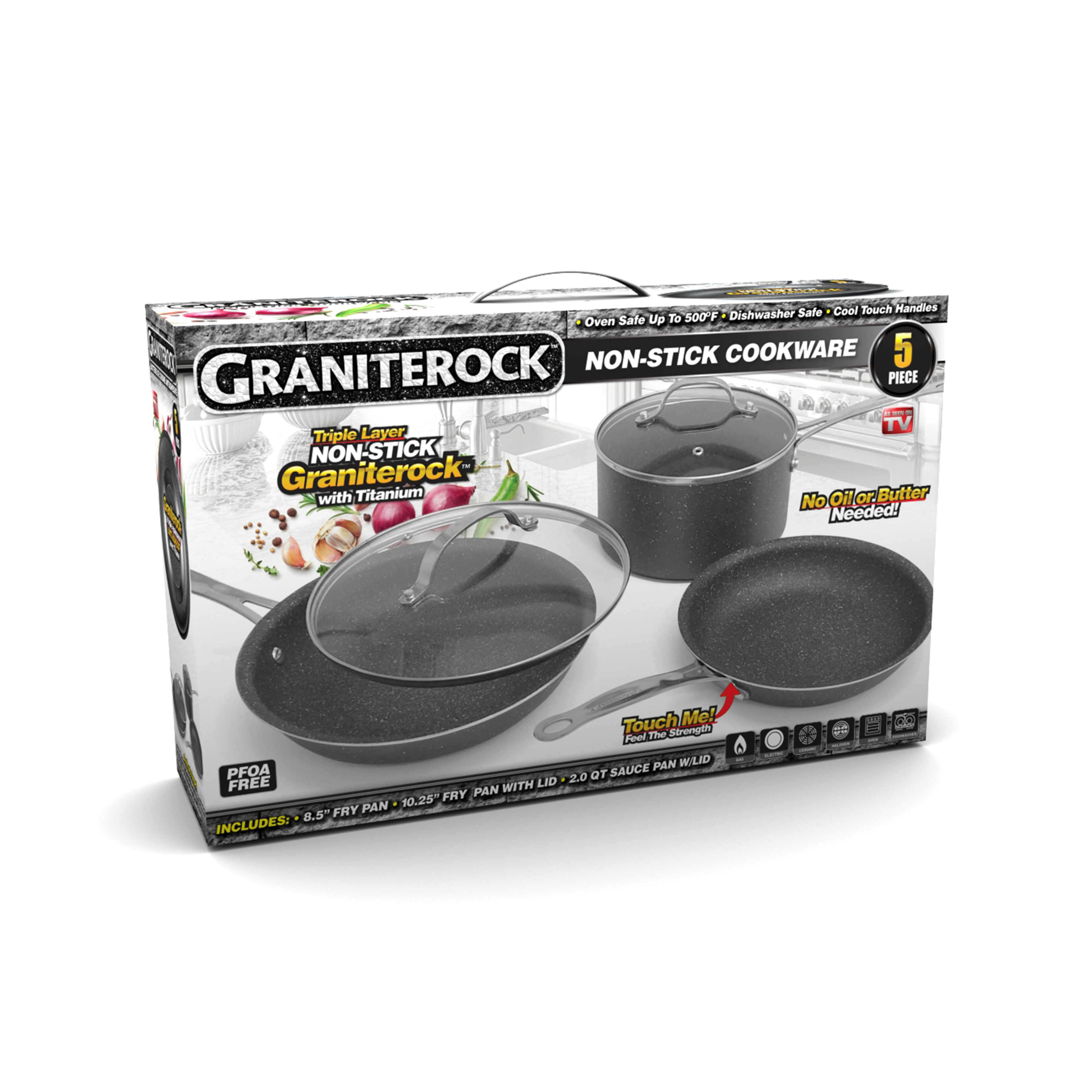 As Seen On TV 5 pc. Granite Rock Cookware Set