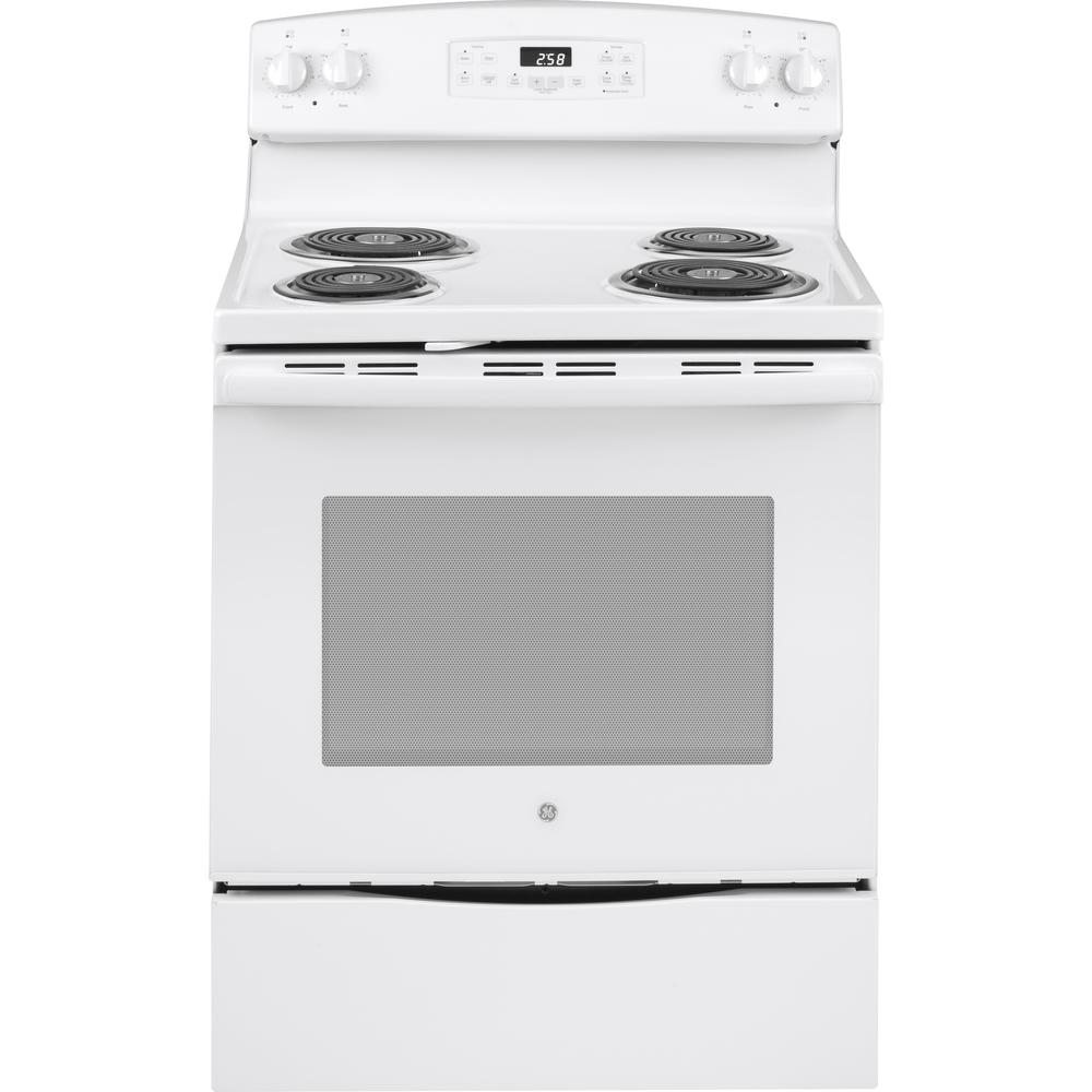 GE Appliances JB258DMWW 30" Freestanding Self-Clean Electric Range - White