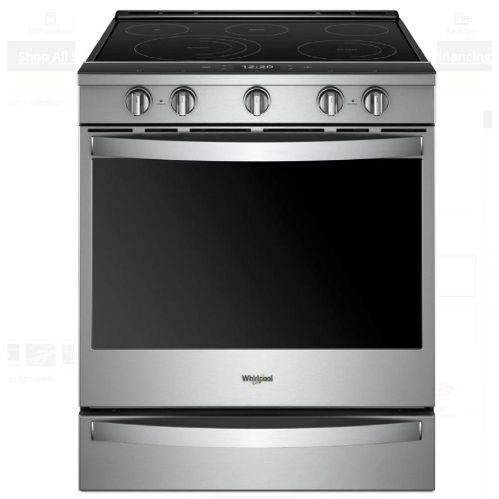 Whirlpool WEE750H0HZ 30" Stainless Steel SlideIn Electric Range