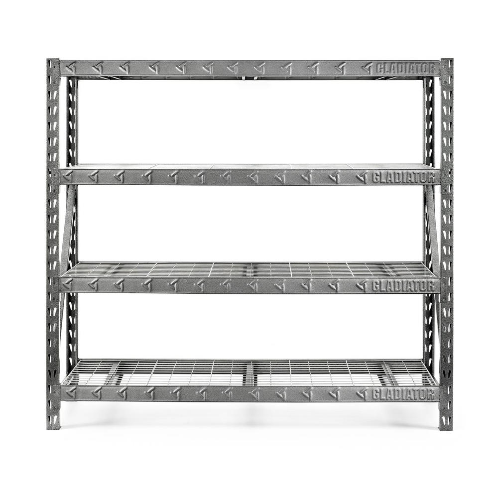 Gladiator Premium Welded Steel Rack Shelving Unit,  77" Wide x 72" High