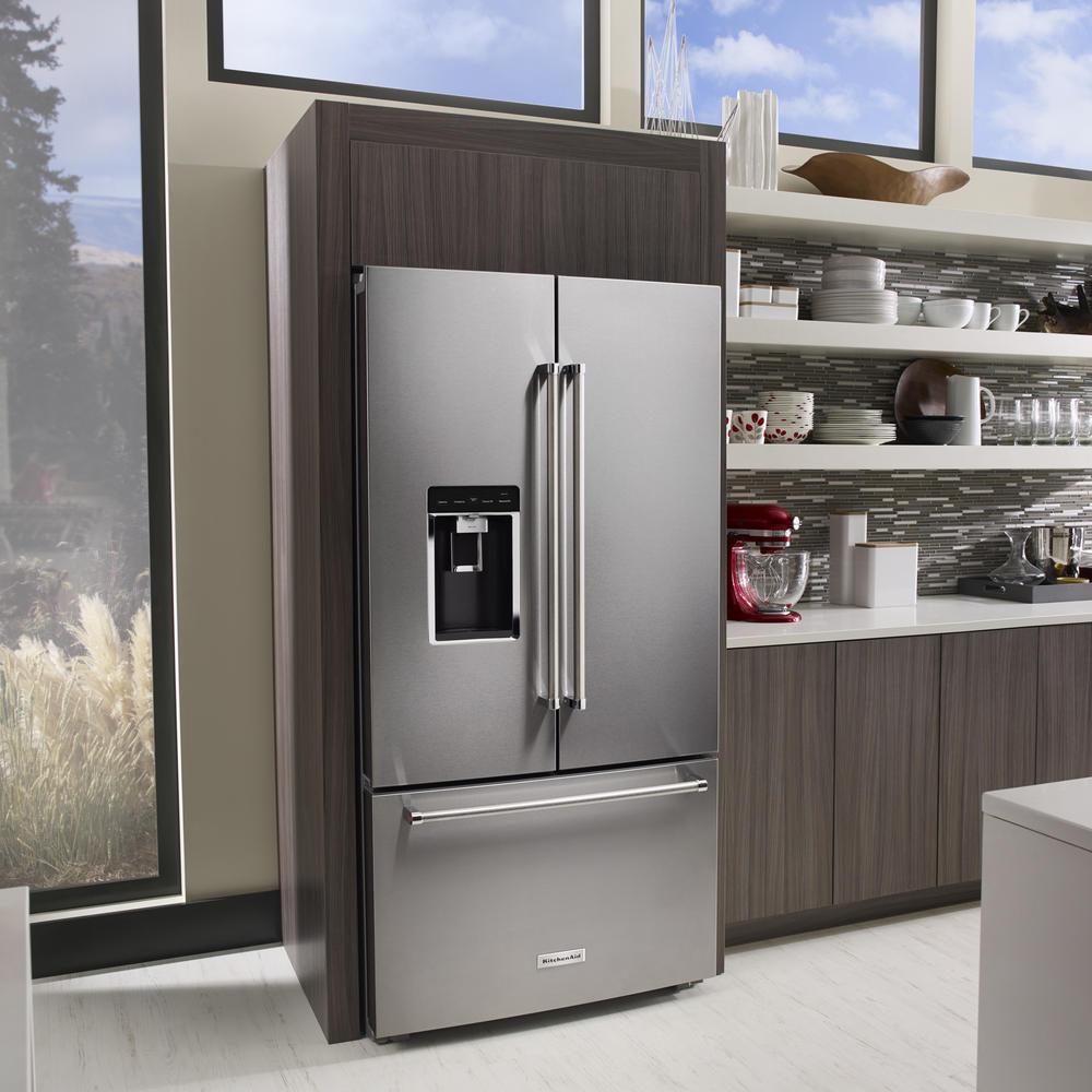 KitchenAid KRFC604FSS  23.8 cu. ft. 36" Counter-Depth French Door Refrigerator w/ Water & Ice Dispenser - Stainless Steel