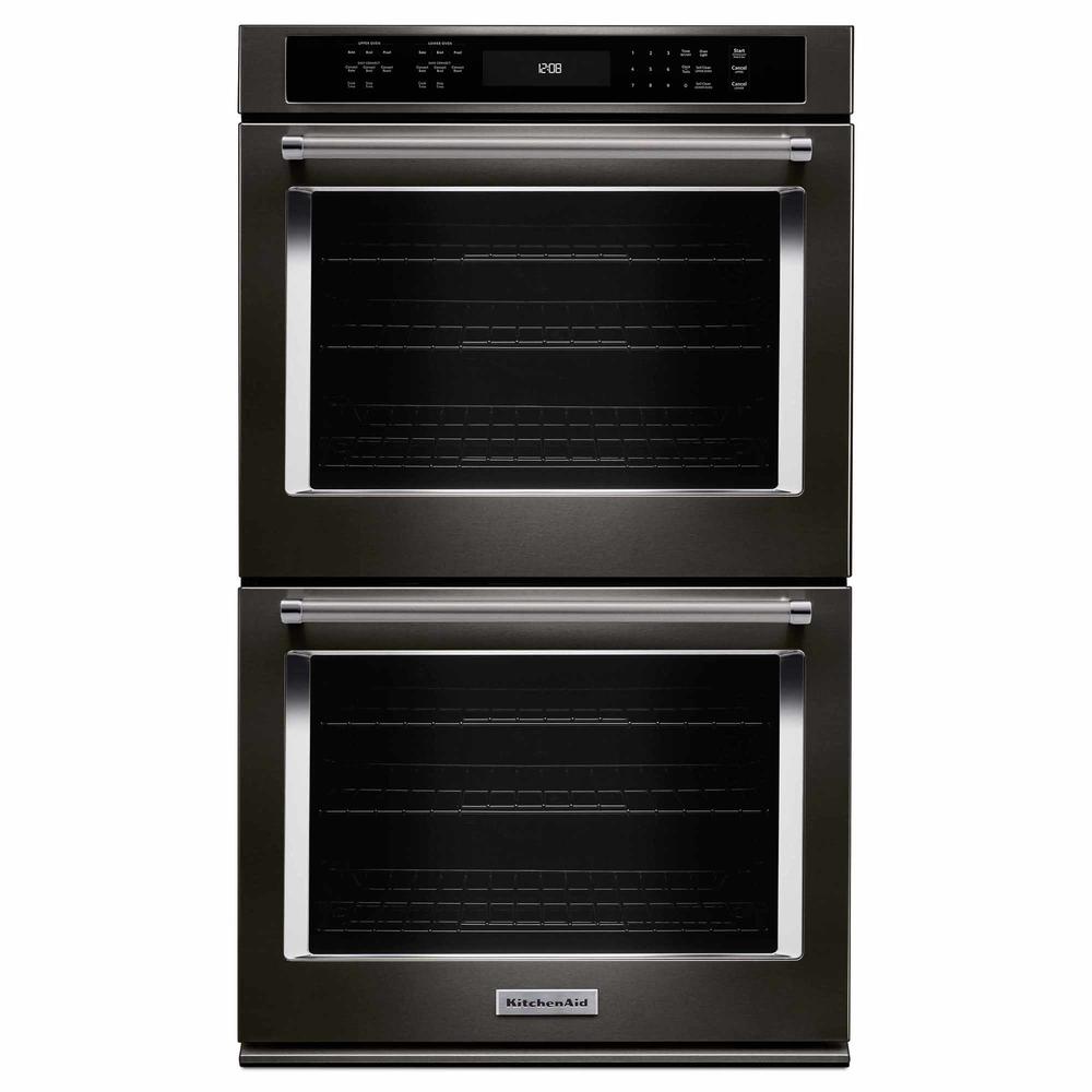 KitchenAid KODE500EBS  30" Double Wall Oven w/ Even-Heat&#8482; True Convection -  Black Stainless Steel