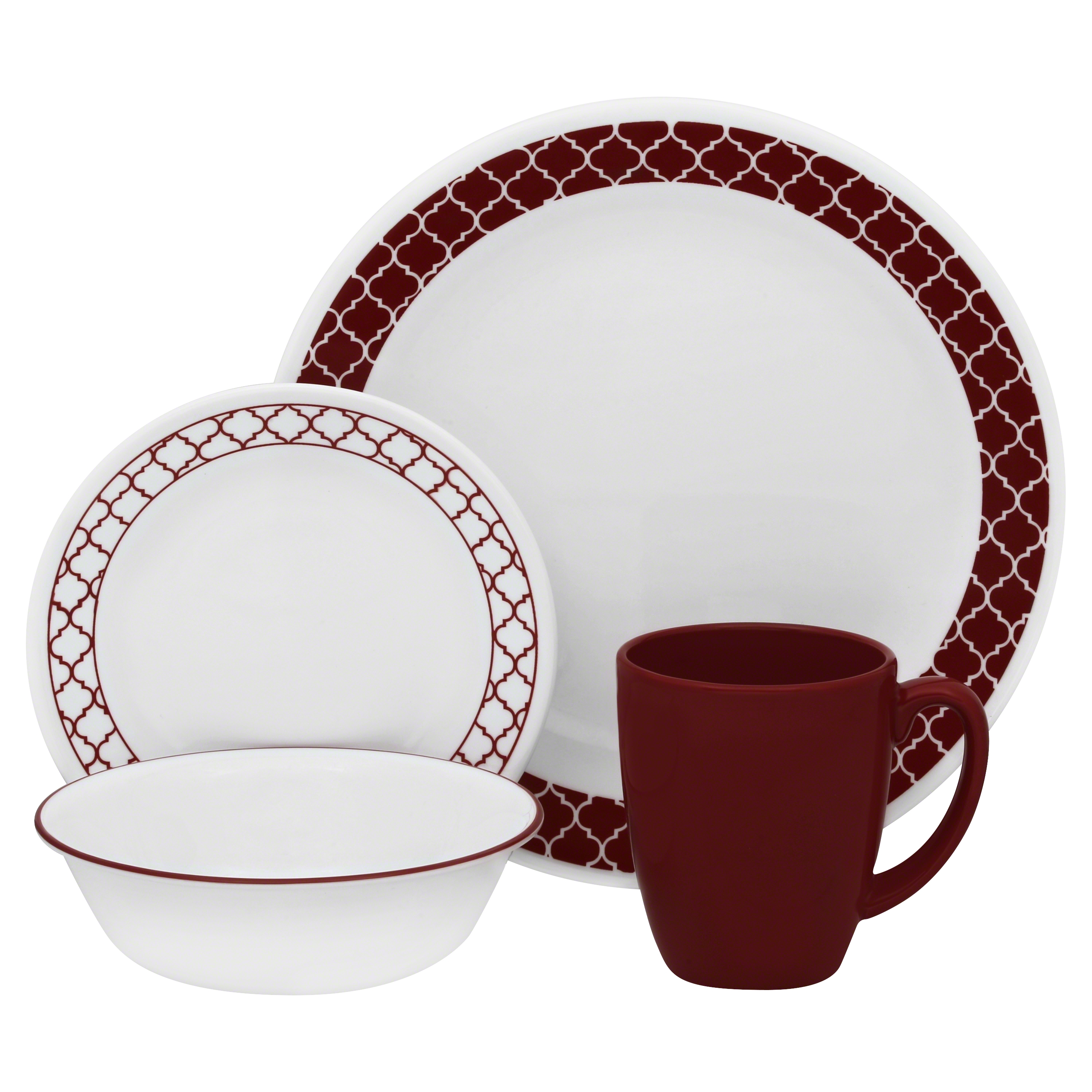 Corelle 16 Pc Dinnerware Set Crimson Trellis Shop Your Way Online 